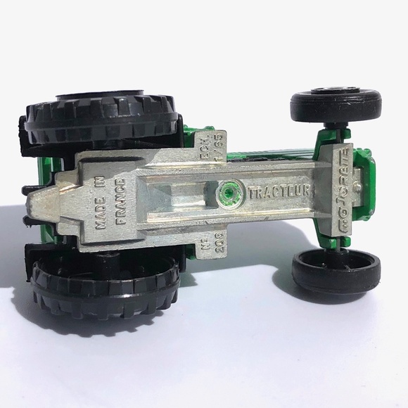 Majorette Mini Tractor 208 green diecast vintage 1990s France 1:65 farm vehicle - Picture 10 of 15
